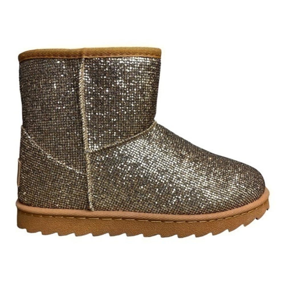 ECHO RED Women’s Cherry Gold Sequine Boots Size 9